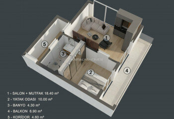 Квартира 4+1 в Муратпаше, Анталия, Турция | SBB-45452