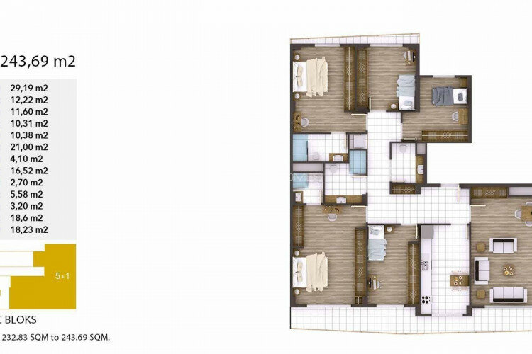 Квартира 1+1 в Коджаэле, Турция | PTE-46776