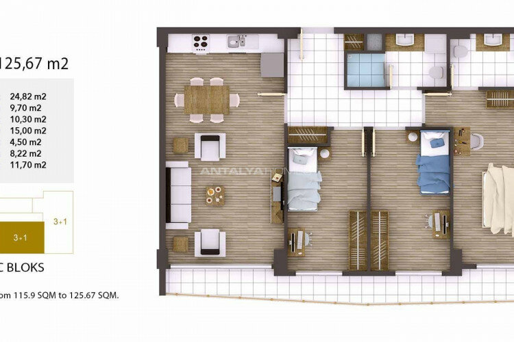 Квартира 1+1 в Коджаэле, Турция | PTE-46776