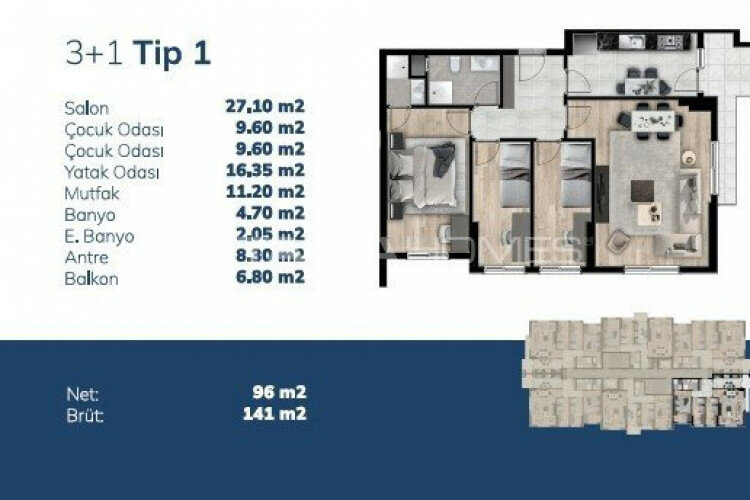 Квартира 3+1 в Стамбуле, Турция | STE-46755