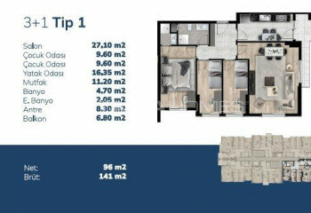 Квартира 3+1 в Стамбуле, Турция | STE-46755