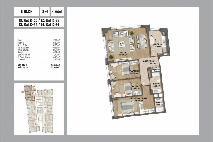 Квартира 3+1 в Малтепе, Стамбул, Турция | PBB-46366