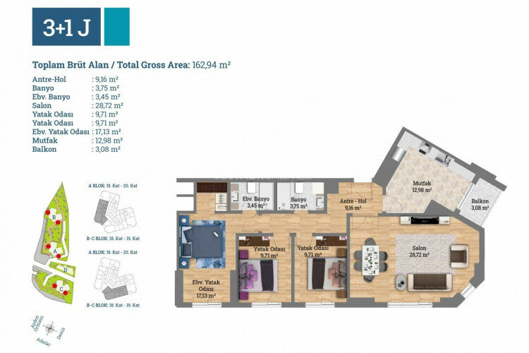 Квартира 3+1 в Картале, Стамбул, Турция | PBB-46408