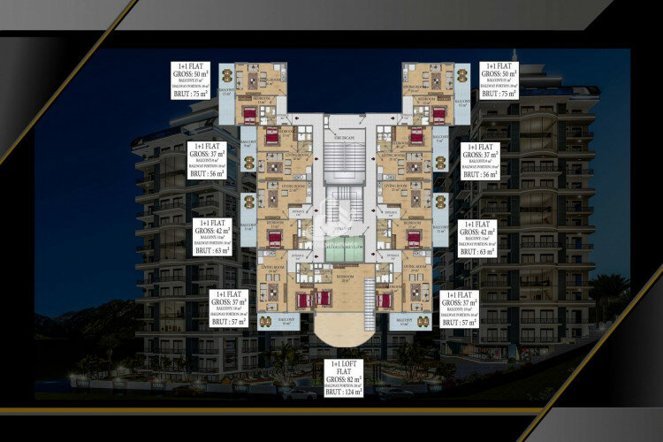 Квартира 1+1 в Махмутларе, Алания, Турция | STE-11825