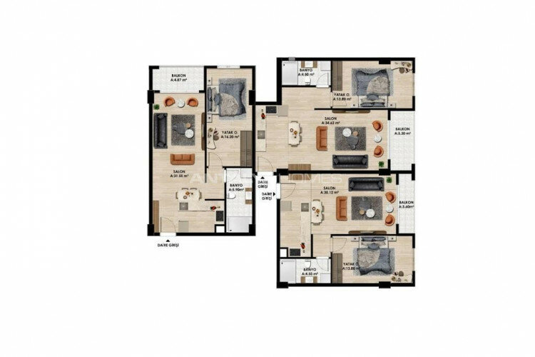 Квартира 1+1 в Бурсе, Турция | STE-46888