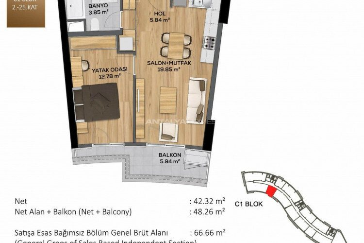 Квартира 2+1 в Стамбуле, Турция | SBB-46261