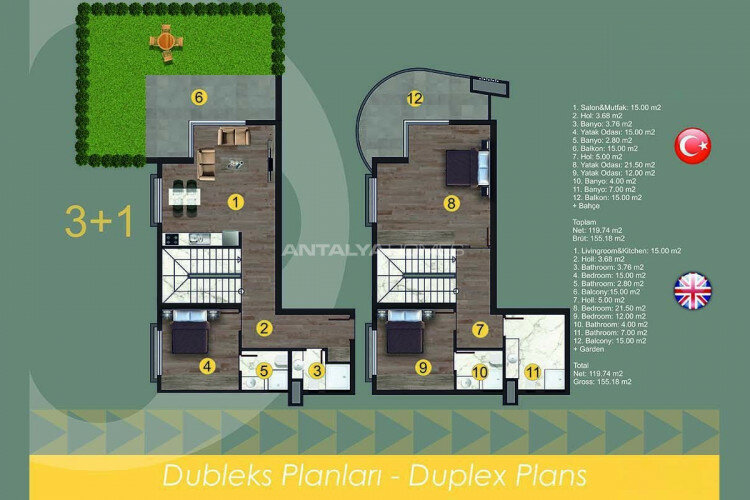 Квартира 2+1 в Анталии, Турция | PBB-44909