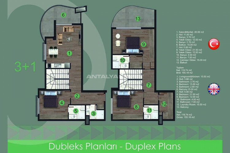 Квартира 2+1 в Анталии, Турция | PBB-44909