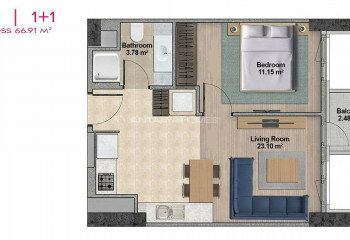 Квартира 1+1 в Стамбуле, Турция | PTE-46150