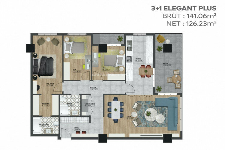 Квартира 3+1 в Бурсе, Турция | PKK-46893