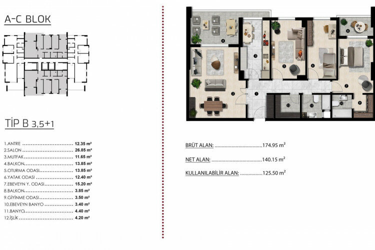 Квартира 2+1 в Бурсе, Турция | PBB-46910