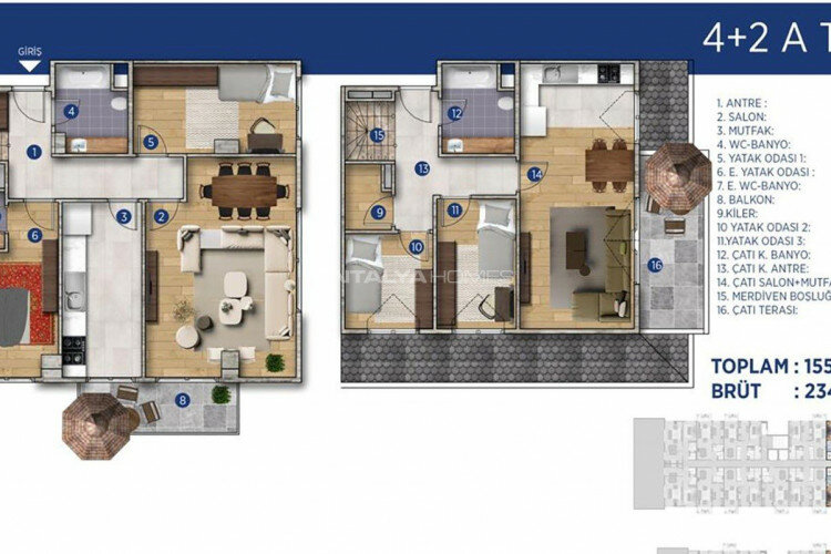 Квартира 2+1 в Стамбуле, Турция | PTE-46301