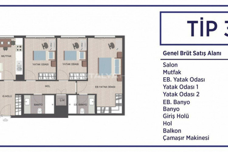Квартира 4+1 в Стамбуле, Турция | STE-46492