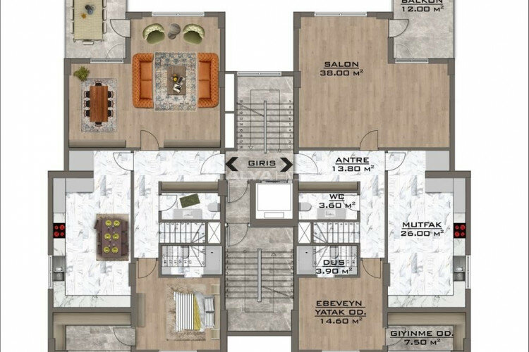 Квартира 3+1 в Бурсе, Турция | STE-46926