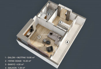 Квартира 1+1 в Муратпаше, Анталия, Турция | PKK-45450