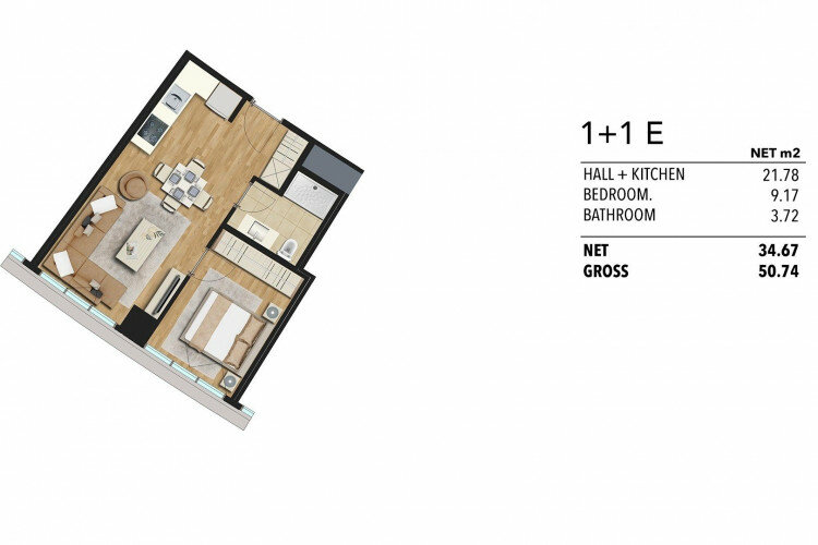 Квартира 1+1 в Малтепе, Стамбул, Турция | PKK-46411