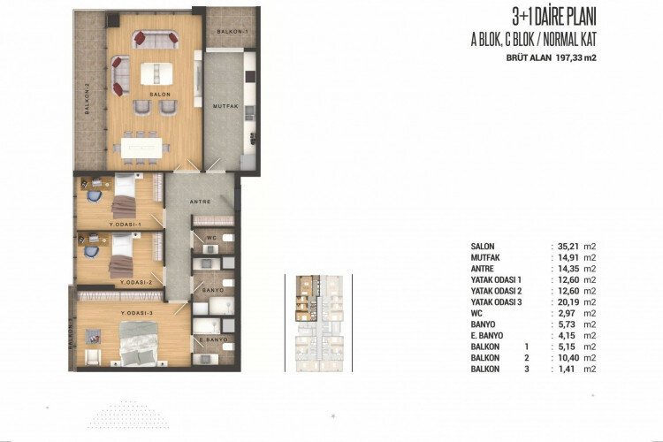 Квартира 2+1 в Стамбуле, Турция | PKK-46651