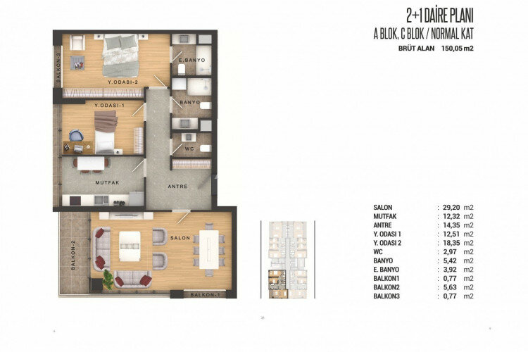 Квартира 2+1 в Стамбуле, Турция | PKK-46651