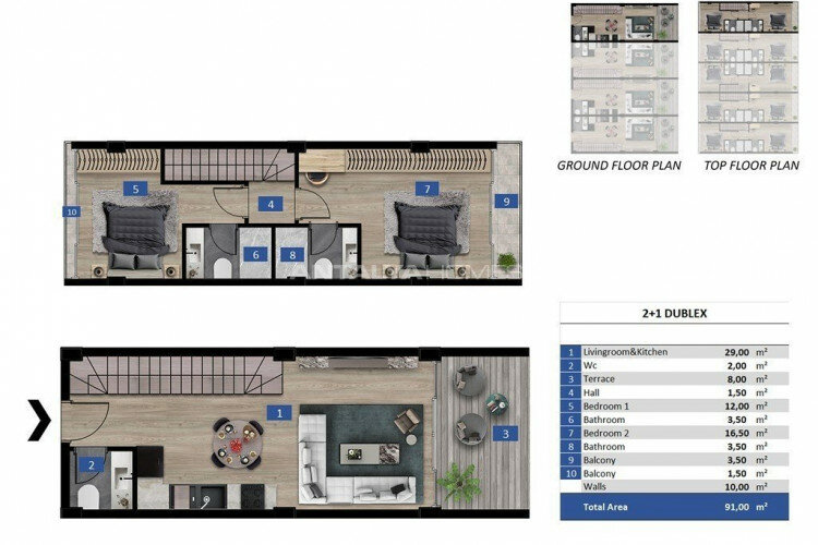 Квартира 2+1 в Анталии, Турция | STE-45560