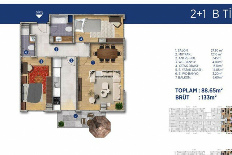 Квартира 5+1 в Стамбуле, Турция | STE-46303