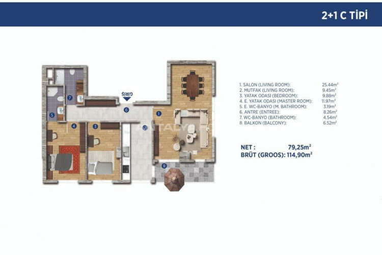 Квартира 3+1 в Стамбуле, Турция | PBB-46508