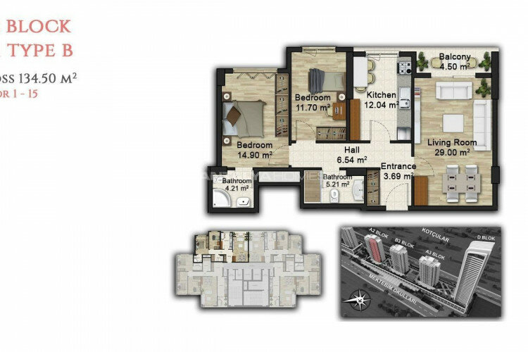 Квартира 3+1 в Стамбуле, Турция | PBB-46087