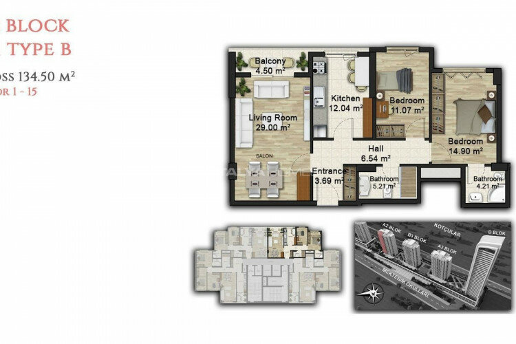 Квартира 3+1 в Стамбуле, Турция | PBB-46087