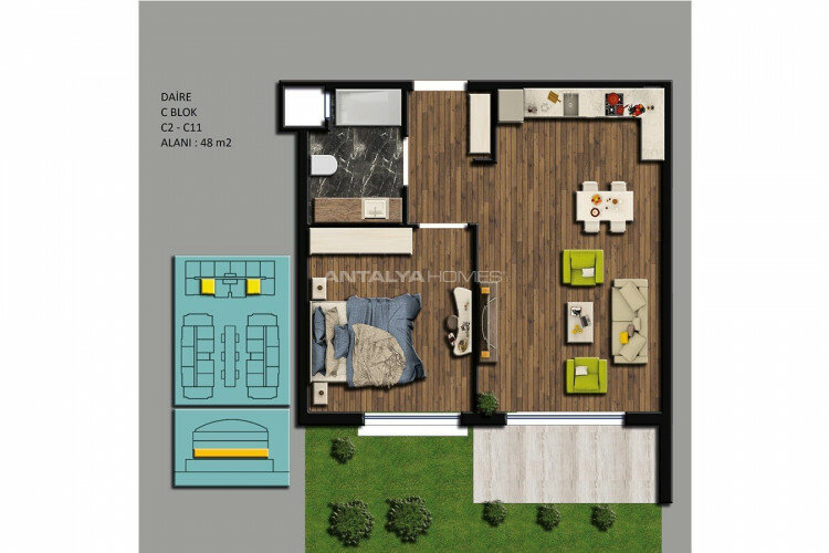 Квартира 2+1 в Коньяалты, Анталия, Турция | SBB-45195