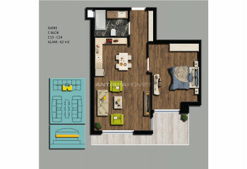 Квартира 2+1 в Коньяалты, Анталия, Турция | SBB-45195