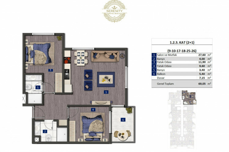 Квартира 1+1 в Оба, Алания, Турция | PBB-24384