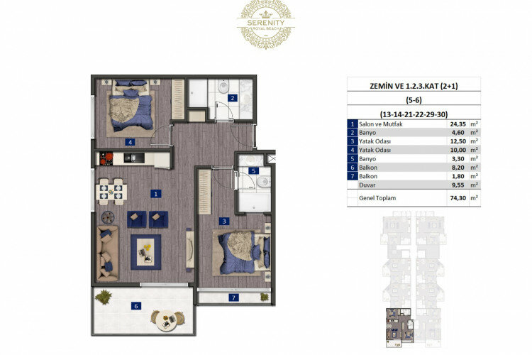 Квартира 1+1 в Оба, Алания, Турция | PBB-24384