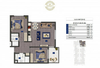 Квартира 1+1 в Оба, Алания, Турция | PBB-24384