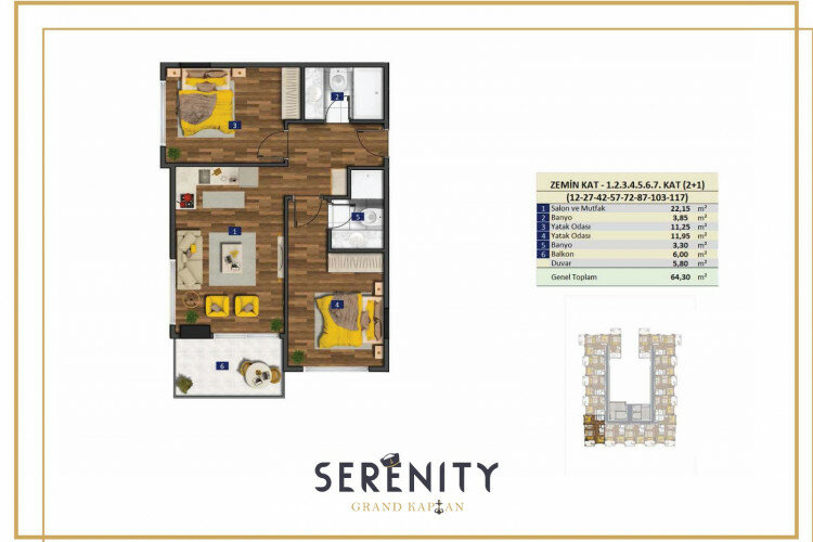 Квартира 2+1 в Алании, Турция | PBB-24385